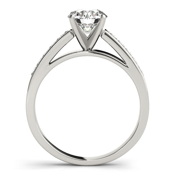 Statement Channel-Set Round Diamond Engagement Ring — 9K/18K Gold & Platinum