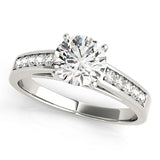 Statement Channel-Set Round Diamond Engagement Ring — 9K/18K Gold & Platinum