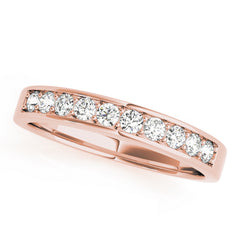 Prong in Channel Half Eternity Ring in Gold & Platinum