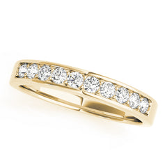 Prong in Channel Half Eternity Ring in Gold & Platinum