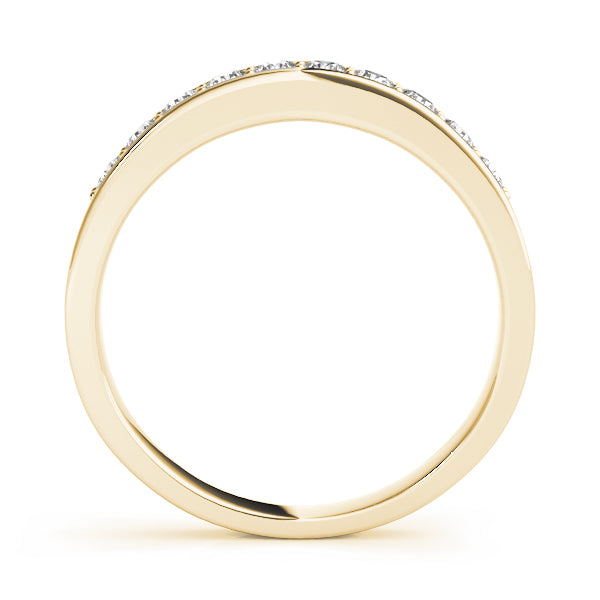 Prong in Channel Half Eternity Ring in Gold & Platinum