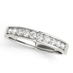 Prong in Channel Half Eternity Ring in Gold & Platinum