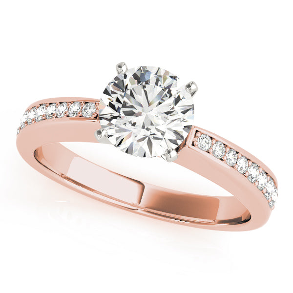 Lustrous Channel-Set Round Diamond Engagement Ring — 9K/18K Gold & Platinum