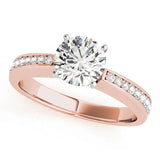Lustrous Channel-Set Round Diamond Engagement Ring — 9K/18K Gold & Platinum