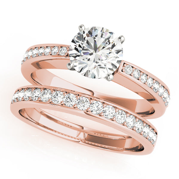 Lustrous Channel-Set Round Diamond Engagement Ring — 9K/18K Gold & Platinum