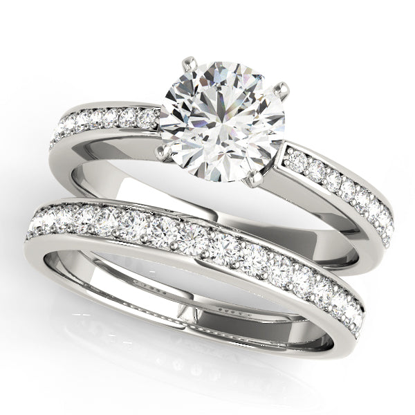 Lustrous Channel-Set Round Diamond Engagement Ring — 9K/18K Gold & Platinum