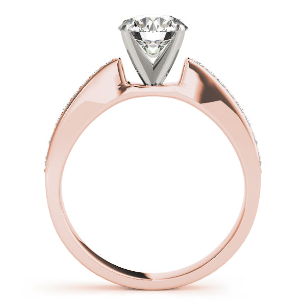 Lustrous Channel-Set Round Diamond Engagement Ring — 9K/18K Gold & Platinum