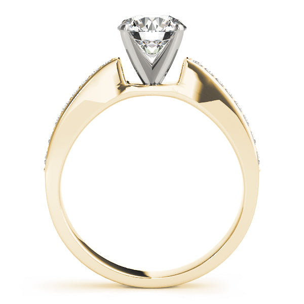 Lustrous Channel-Set Round Diamond Engagement Ring — 9K/18K Gold & Platinum