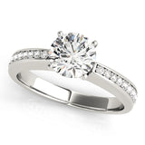 Lustrous Channel-Set Round Diamond Engagement Ring — 9K/18K Gold & Platinum