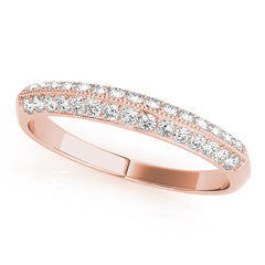 Double Row Pavã© Half Eternity Ring in Gold & Platinum