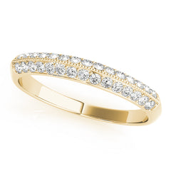 Double Row Pavã© Half Eternity Ring in Gold & Platinum