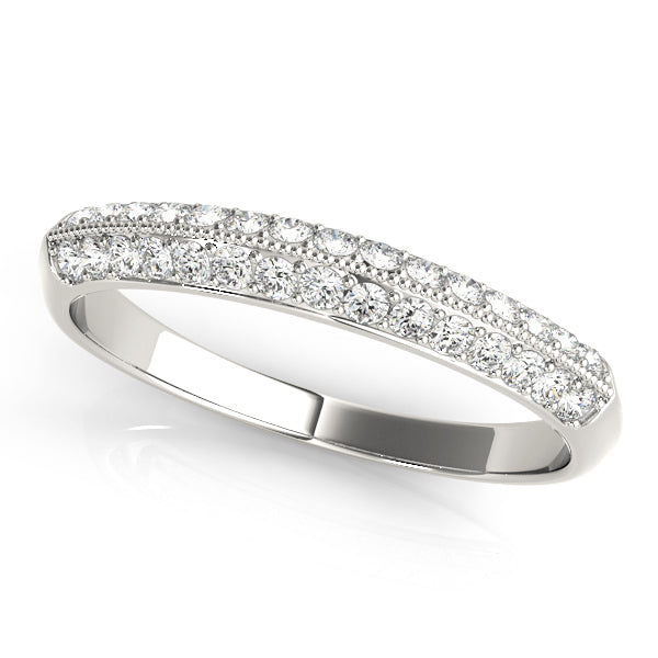 Double Row Pavã© Half Eternity Ring in Gold & Platinum