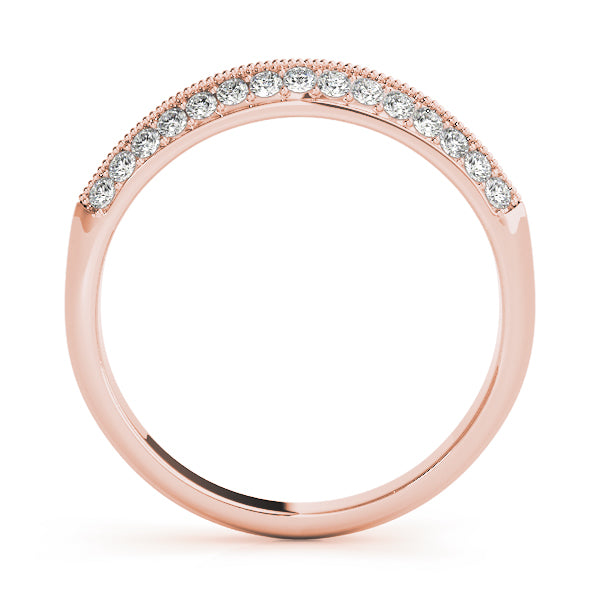 Double Row Pavã© Half Eternity Ring in Gold & Platinum