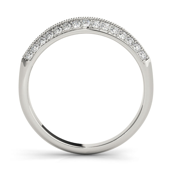 Double Row Pavã© Half Eternity Ring in Gold & Platinum