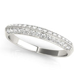Double Row Pavã© Half Eternity Ring in Gold & Platinum