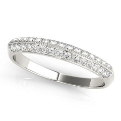 Double Row Pavã© Half Eternity Ring in Gold & Platinum