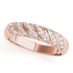 Pave Half Eternity Ring in Gold & Platinum