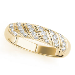 Pave Half Eternity Ring in Gold & Platinum