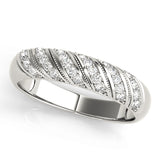 Pave Half Eternity Ring in Gold & Platinum