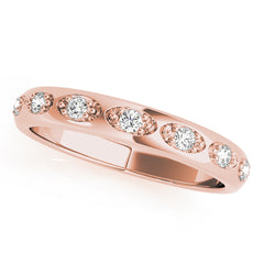 Pave Half Eternity Ring in Gold & Platinum