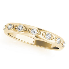 Pave Half Eternity Ring in Gold & Platinum