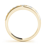 Pave Half Eternity Ring in Gold & Platinum