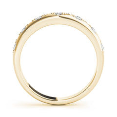 Pave Half Eternity Ring in Gold & Platinum