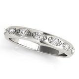 Pave Half Eternity Ring in Gold & Platinum