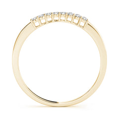 Prong Set Curved Half Eternity Ring in Gold & Platinum