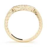 Antique Milgrain Curved Half Eternity Ring in Gold & Platinum