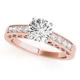 Dazzling Channel-Set Round Diamond Engagement Ring — 9K/18K Gold & Platinum
