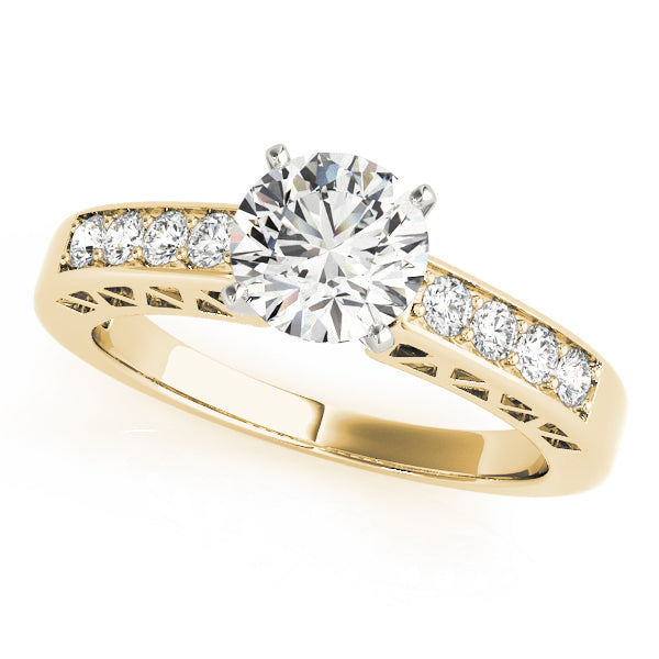 Dazzling Channel-Set Round Diamond Engagement Ring — 9K/18K Gold & Platinum