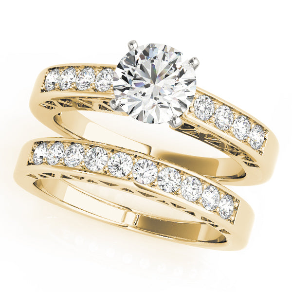 Dazzling Channel-Set Round Diamond Engagement Ring — 9K/18K Gold & Platinum