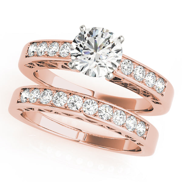 Dazzling Channel-Set Round Diamond Engagement Ring — 9K/18K Gold & Platinum