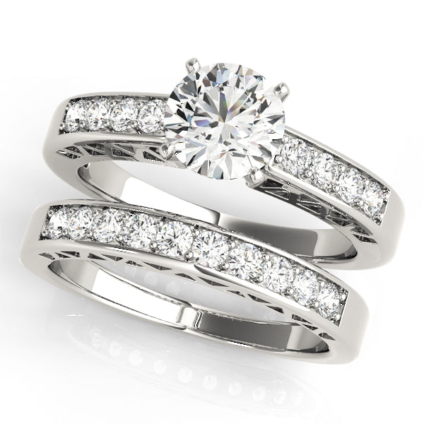 Dazzling Channel-Set Round Diamond Engagement Ring — 9K/18K Gold & Platinum