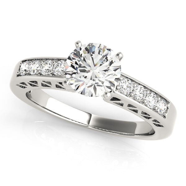 Dazzling Channel-Set Round Diamond Engagement Ring — 9K/18K Gold & Platinum