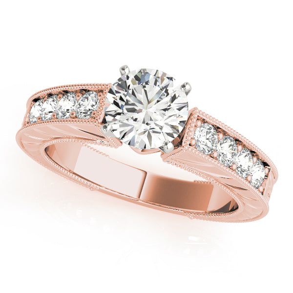 Splendid Antique Round Diamond Engagement Ring — 9K/18K Gold & Platinum