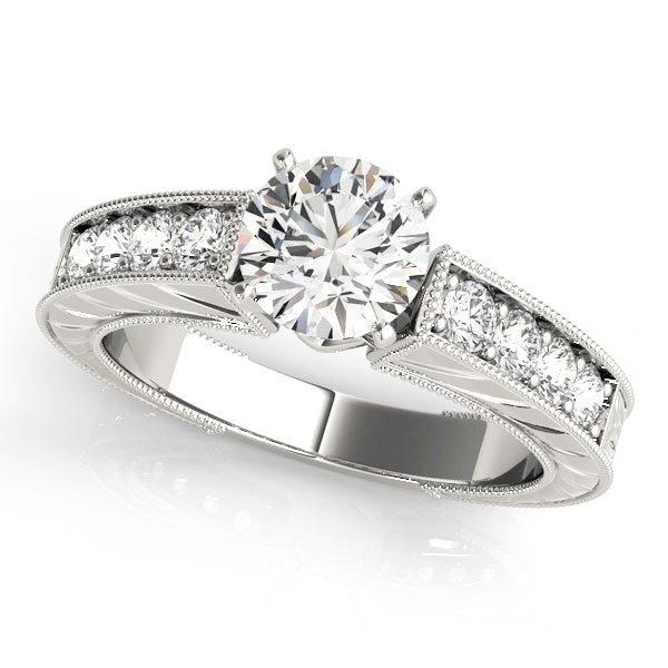 Splendid Antique Round Diamond Engagement Ring — 9K/18K Gold & Platinum