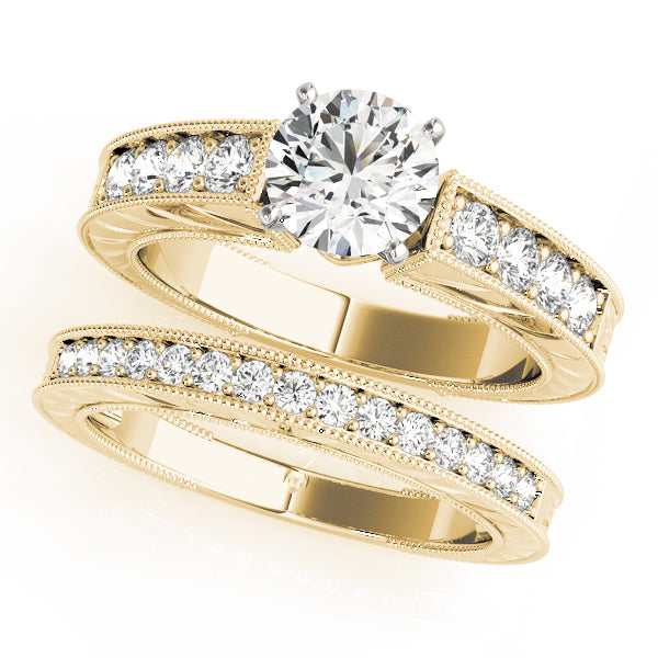 Splendid Antique Round Diamond Engagement Ring — 9K/18K Gold & Platinum