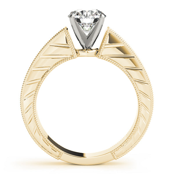 Splendid Antique Round Diamond Engagement Ring — 9K/18K Gold & Platinum