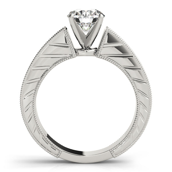 Splendid Antique Round Diamond Engagement Ring — 9K/18K Gold & Platinum