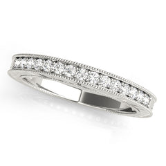 Channel Set Filigree Half Eternity Ring in Gold & Platinum
