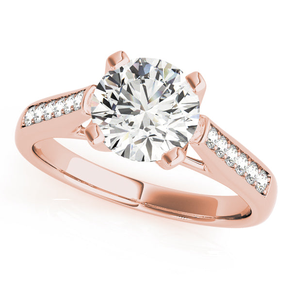 Enchanted Channel-Set Round Diamond Engagement Ring — 9K/18K Gold & Platinum