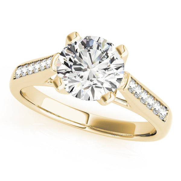 Enchanted Channel-Set Round Diamond Engagement Ring — 9K/18K Gold & Platinum