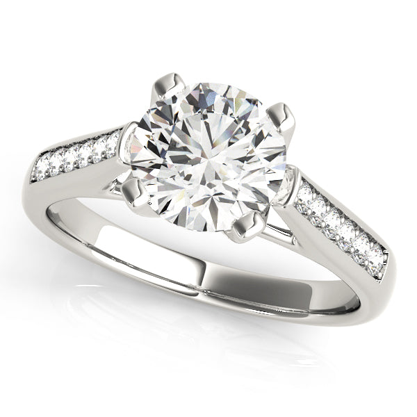Enchanted Channel-Set Round Diamond Engagement Ring — 9K/18K Gold & Platinum