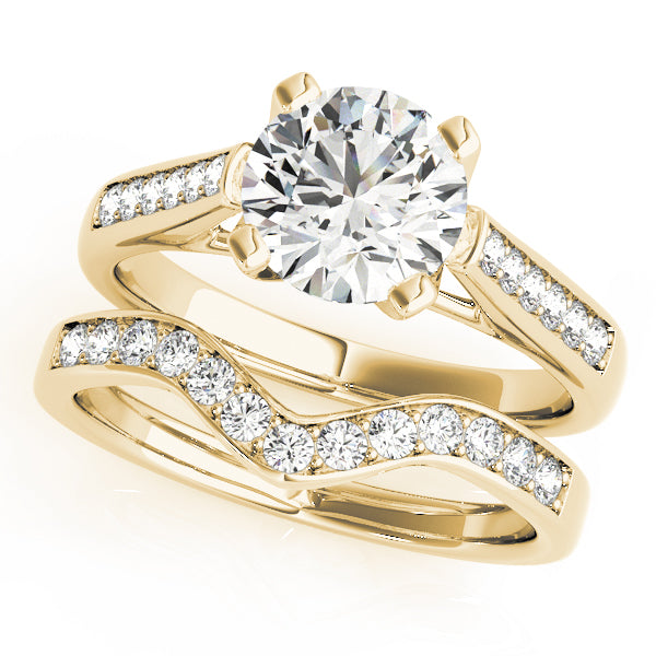 Enchanted Channel-Set Round Diamond Engagement Ring — 9K/18K Gold & Platinum