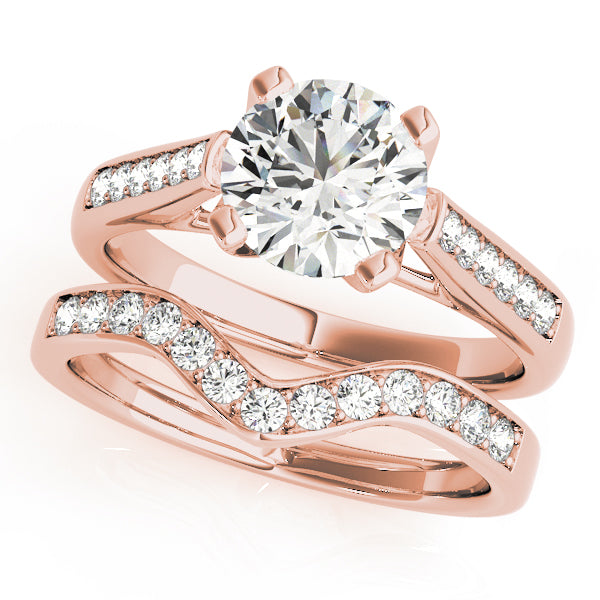 Enchanted Channel-Set Round Diamond Engagement Ring — 9K/18K Gold & Platinum
