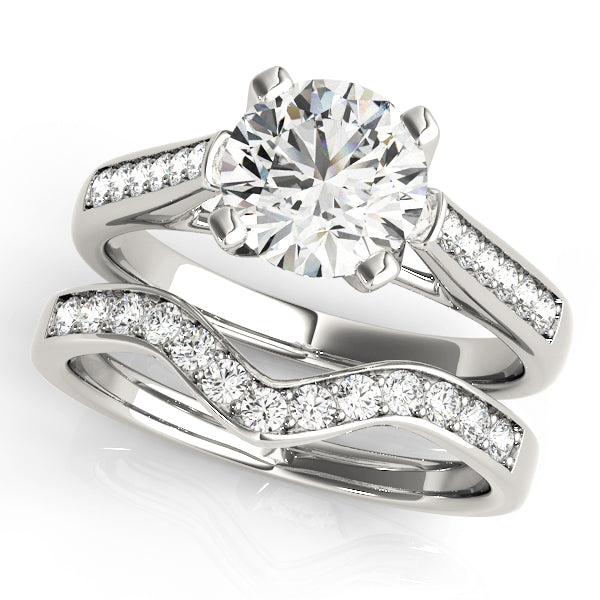 Enchanted Channel-Set Round Diamond Engagement Ring — 9K/18K Gold & Platinum