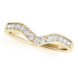 Curved Bands Half Eternity Ring in Gold & Platinum