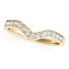 Curved Bands Half Eternity Ring in Gold & Platinum